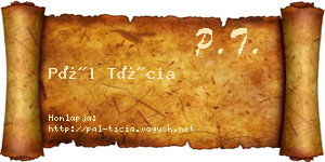 Pál Tícia névjegykártya